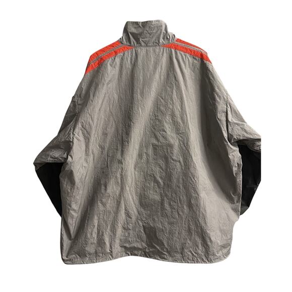 Balenciaga Grey Black Red Logo Zipper Oversized Elephant Windbreaker Jacket 50 - Picture 2 of 7